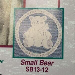 A Touch of Lace Nottingham Lace Square Crafting Piece Small Bear SB13-12 Ivory
